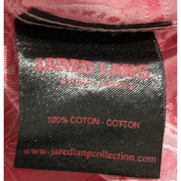 Jared Lang Premium Men's Pink Cotton Floral Flip Cuff Slim Fit Button-Up Large - Picture 5 of 5